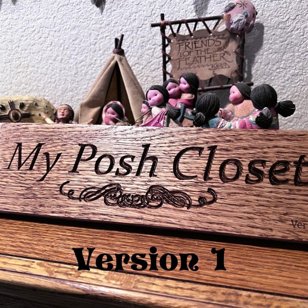 Brand New - Custom Posh Sign with YOUR Posh store name carved in Oak - Version 1